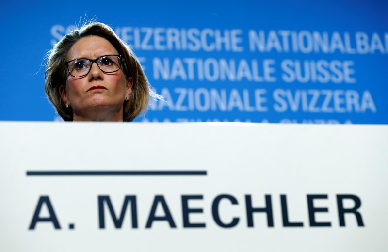 © Reuters. SNB Governing Board member Andrea Maechler addresses a news conference in Bern