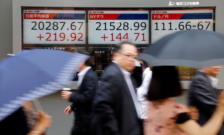 © Reuters. المؤشر نيكي الياباني يغلق على ارتفاع طفيف