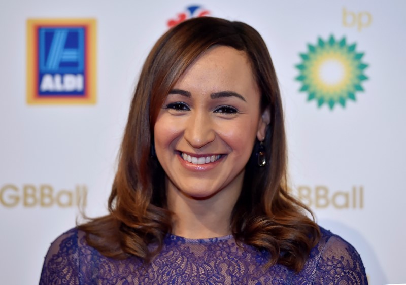 © Reuters. Jessica Ennis-Hill poses at the ball for Britain's Olympic and Paralympic teams at Battersea Park in London