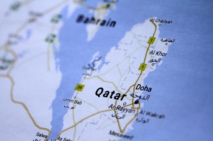 © Reuters. Illustration photo of a map of Qatar