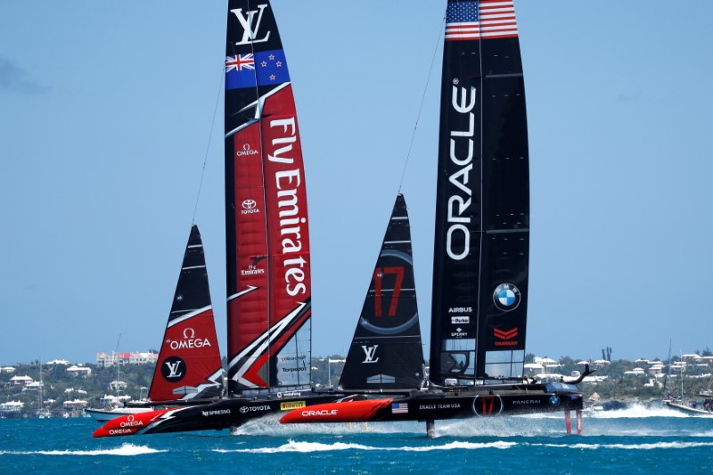 © Reuters. Sailing - America's Cup Finals - Race four