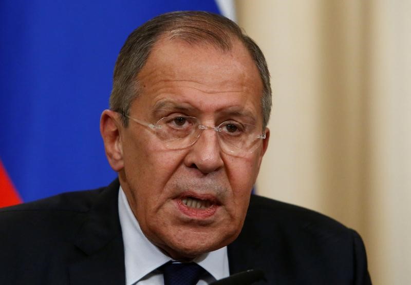 © Reuters. Ministro de Relações Exteriores da Rússia, Sergei Lavrov, durante entrevista coletiva em Moscou