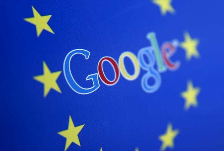 © Reuters. Logo do Google e da União Europeia em imagem ilustrativa