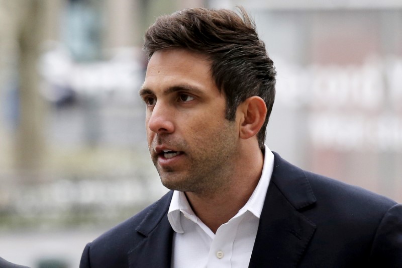 © Reuters. FILE PHOTO - Anthony Murgio arrives for a hearing at the Manhattan Federal Courthouse in New York