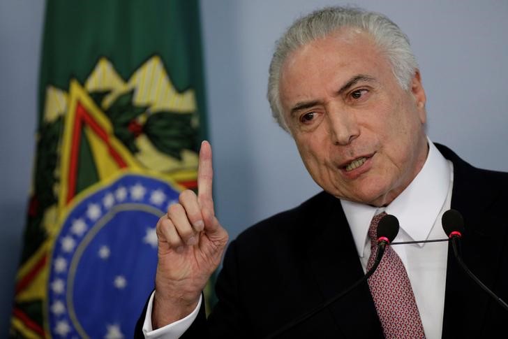 © Reuters. Presidente Michel Temer no Palácio do Planalto