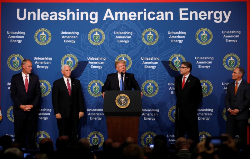 © Reuters. U.S. President Donald Trump participates in a discussion on energy at the Department of Energy in Washington