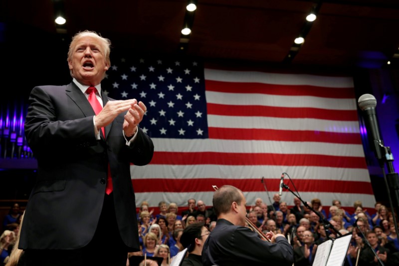 © Reuters. FILE PHOTO: President Donald Trump participates in the Celebrate Freedom Rally