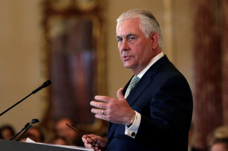 © Reuters. U.S. Secretary of State Rex Tillerson speaks at the 2017 Trafficking in Persons Report (TIP) Ceremony at the State Department in Washington