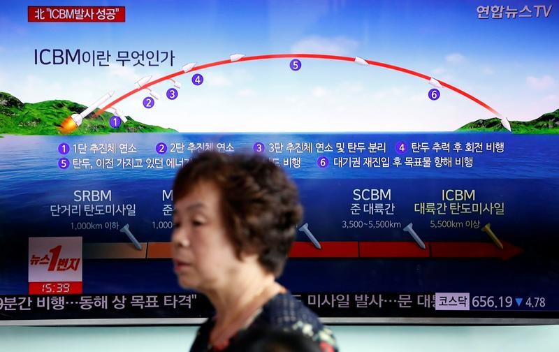 © Reuters. الصين تدعو للهدوء وضبط النفس بعد إطلاق كوريا الشمالية صاروخا