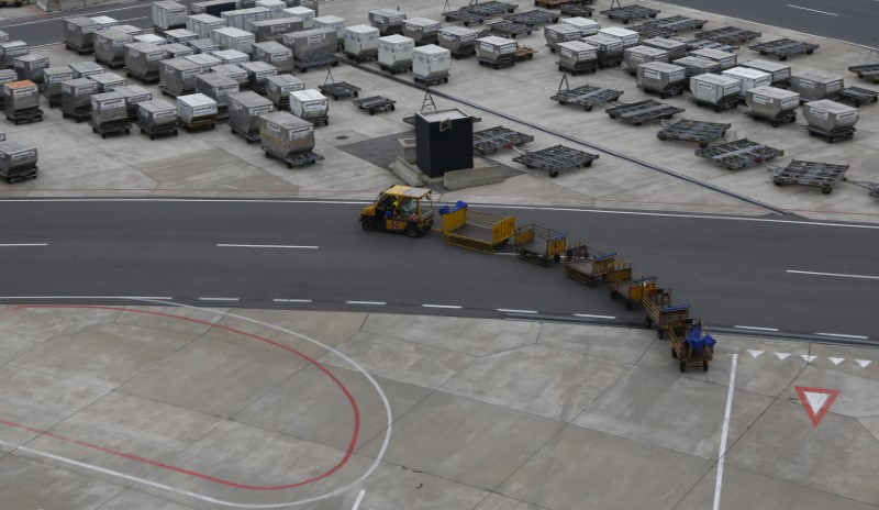 © Reuters. The cargo area is seen at Vienna's International Airport in Schwechat