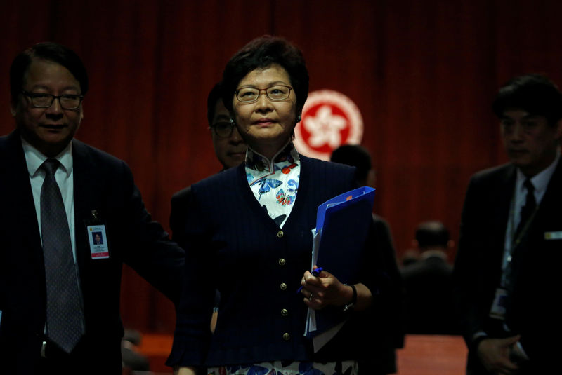 © Reuters. Nova líder de Hong Kong, Carrie Lam, no Conselho Legislativo