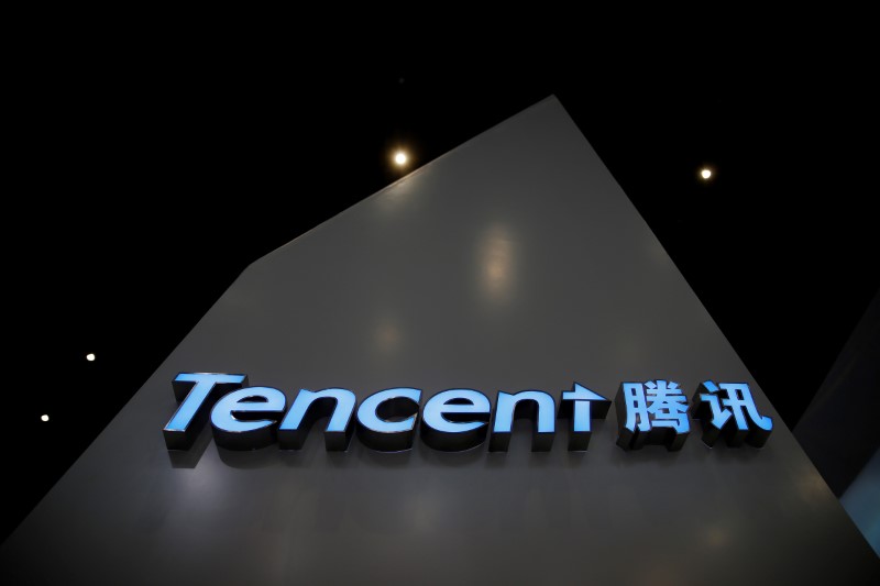 © Reuters. Logo da Tencent na World Internet Conference na China