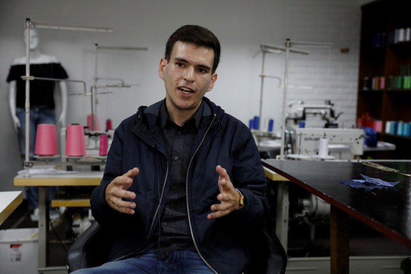 © Reuters. Johel Fernandez speaks during an interview with Reuters in Caracas