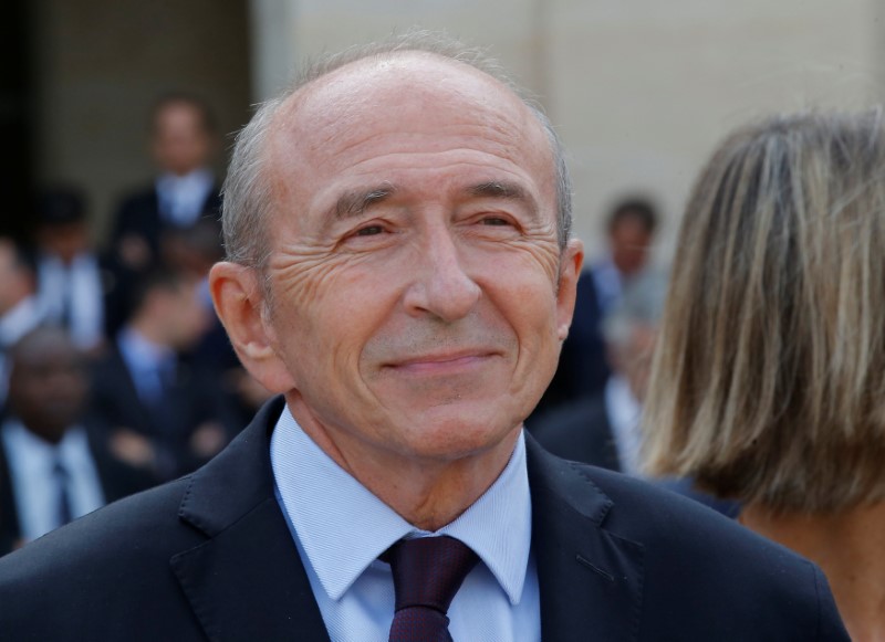 © Reuters. French Interior Minister Gerard Collomb attends a national tribute ceremony for late French politician Simone Veil at the Hotel des Invalides in Paris