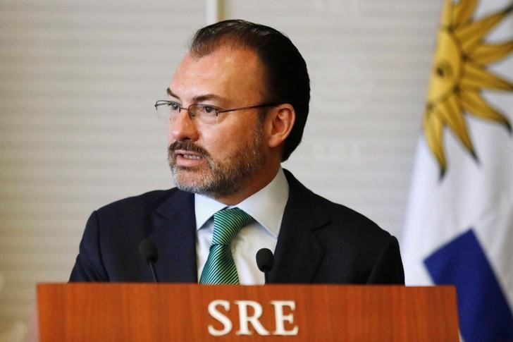 © Reuters. Ministro das Relações Exteriores do México, Luis Videgaray, em coletiva de imprensa na Cidade do México, México