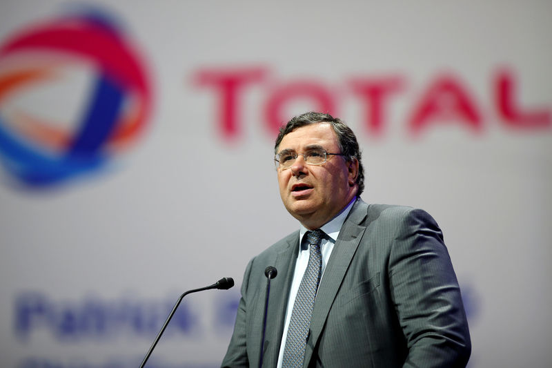 © Reuters. FILE PHOTO - Total CEO Pouyanne speaks during the 26th World Gas Conference in Paris