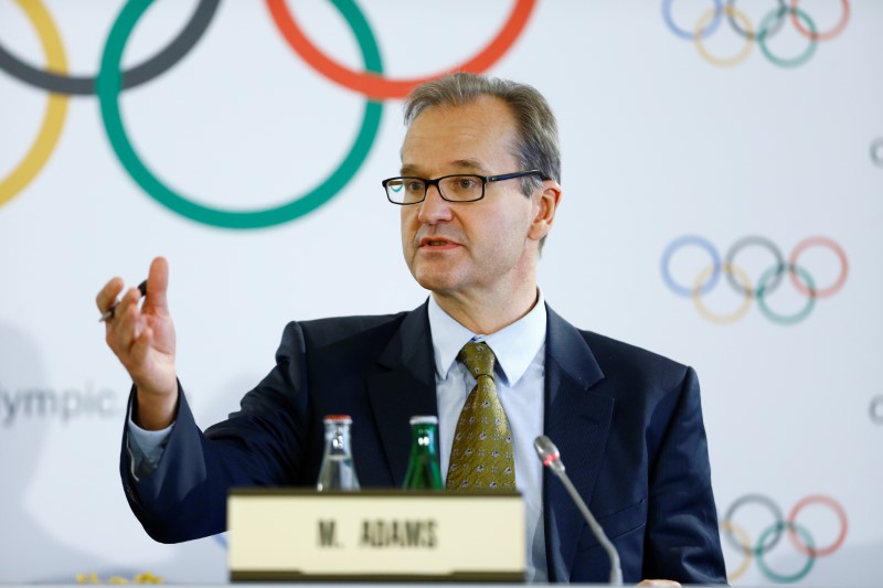 © Reuters. International Olympic Committee news conference in Lausanne