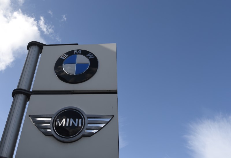 © Reuters. Signage at a BMW Mini dealership is seen in London, Britain