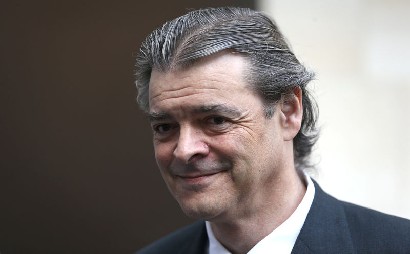 © Reuters. Rhodri Colwyn Philipps, 4th Viscount St Davids arrives at Westminster Magistrates Court in London