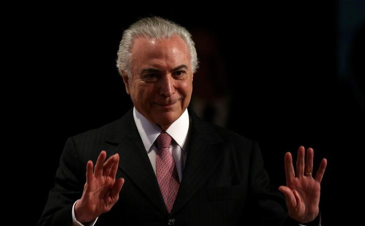 © Reuters. Presidente Michel Temer durante cerimônia em Brasília