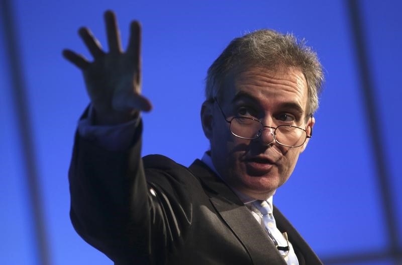 © Reuters. Deputy Governor of the Bank of England Ben Broadbent speaks at a Reuters Newsmaker event at Canary Wharf in London