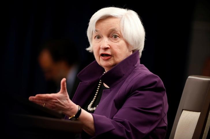 © Reuters. Chair do Federal Reserve, Janet Yellen, durante coletiva de imprensa em Washington