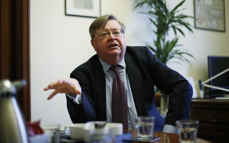© Reuters. Ian McCafferty speaks during a Reuters interview at the Bank of England in London