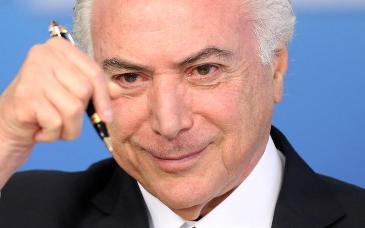 © Reuters. Presidente Michel Temer durante cerimônia no Palácio do Planalto, em Brasília