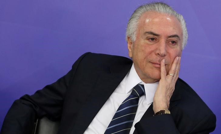 © Reuters. Presidente Michel Temer durante cerimônia no Palácio do Planalto, em Brasília