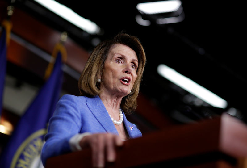 © Reuters. House Minority Leader Nancy Pelosi (D-CA) speaks after Senate Republicans unveiled their version of legislation that would replace Obamacare in Washington