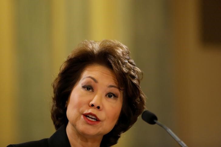 © Reuters. U.S. Secretary of Transportation Elaine Chao testifies before a Senate Commerce, Science, and Transportation Committee hearing on Capitol Hill in Washington