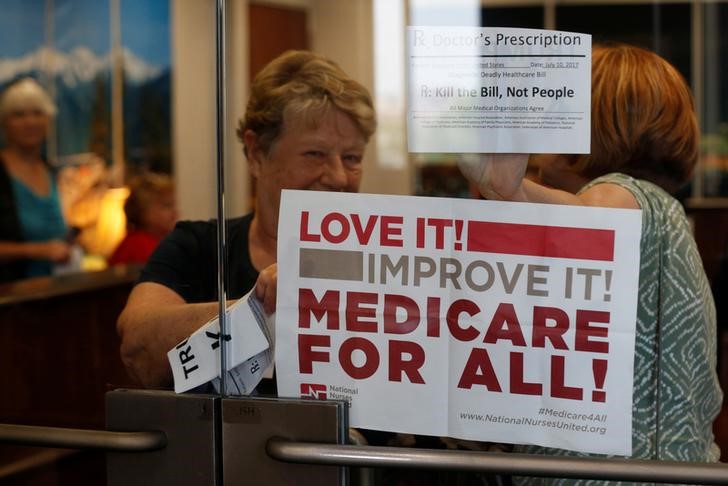 © Reuters. Healthcare protest at the Capitol in Washington
