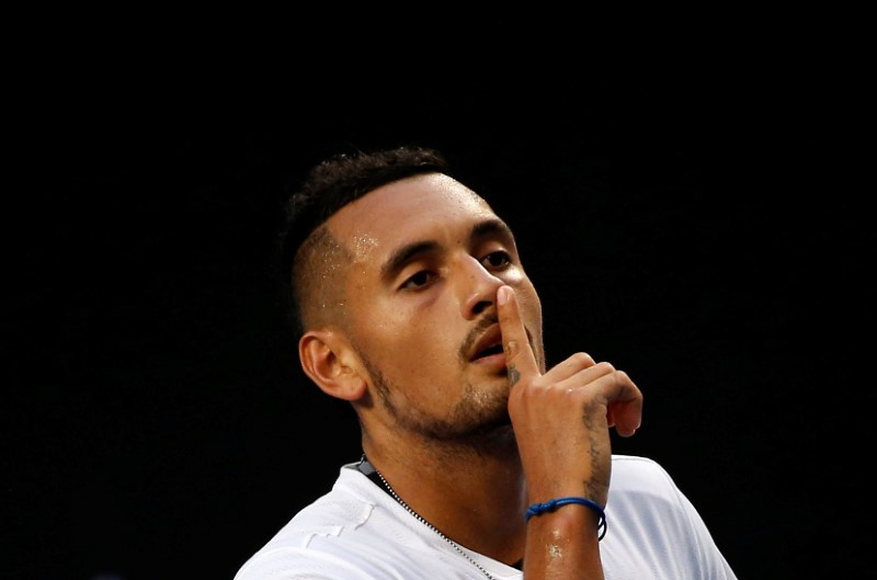 © Reuters. FILE PHOTO - Australia's Nick Kyrgios reacts