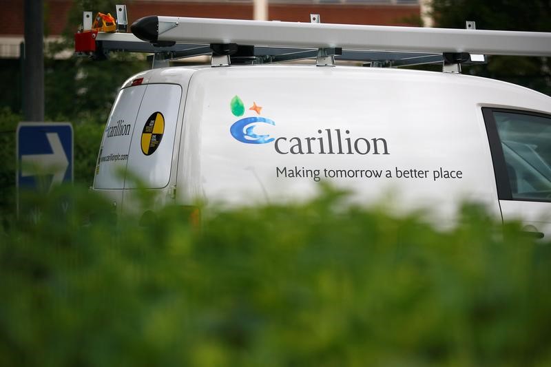 © Reuters. A Carillion sign can be seen on a van in Manchester