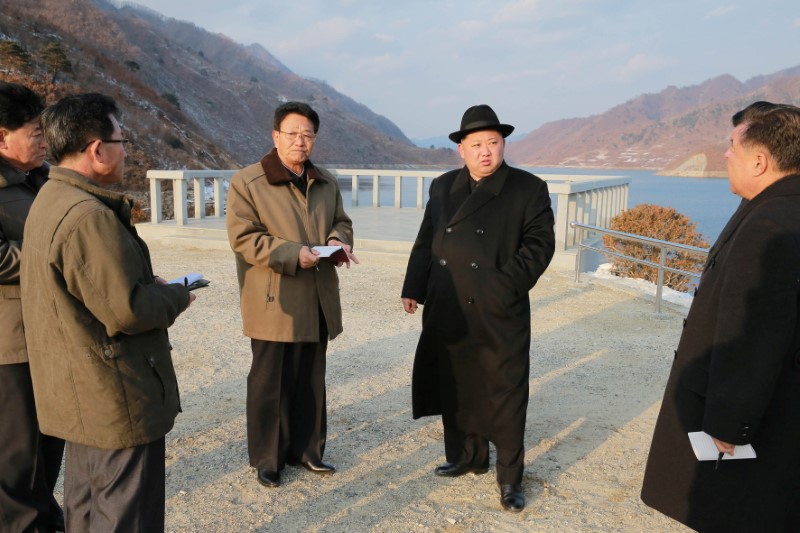 © Reuters. North Korean leader Kim Jong Un visits the Wonsan Army-People Power Station in this undated photo released by North Korea's Korean Central News Agency (KCNA) in Pyongyang