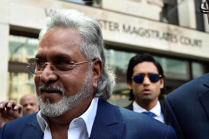© Reuters. Force India co-owner, Vijay Mallya, leaves after an extradition hearing at Westminster Magistrates Court, in central London
