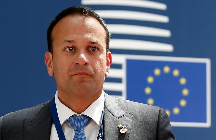 © Reuters. Ireland's Varadkar arrives at a EU leaders summit in Brussels