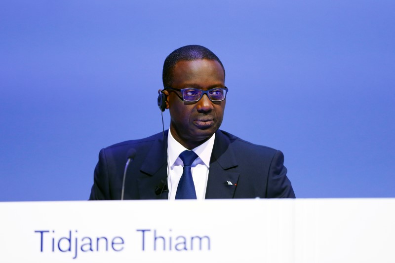 © Reuters. CEO Tidjane Thiam of Swiss bank Credit Suisse attends the bank's extraordinary shareholder meeting in Zurich