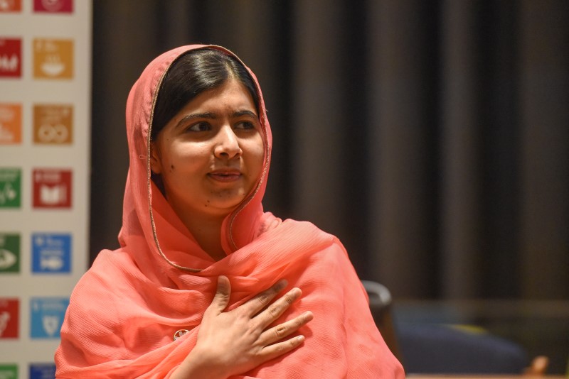 © Reuters. Malala Yousafzai attends a ceremony after being selected a United Nations messenger of peace in New York