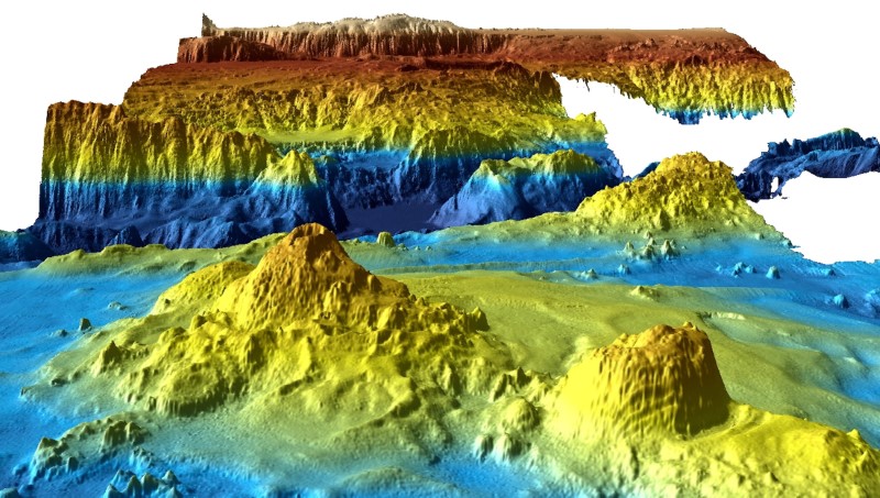 © Reuters. An undated supplied image from Geoscience Australia shows a computer generated three-dimensional view of the sea floor obtained from mapping data collected during the first phase of the search for missing Malaysia Airlines flight MH370