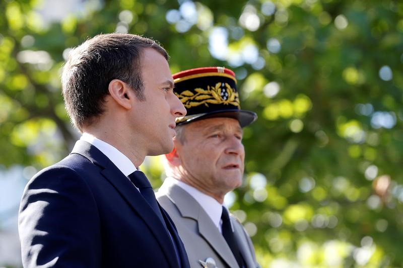 © Reuters. LE CHEF D'ÉTAT-MAJOR A REMIS SA DÉMISSION À MACRON