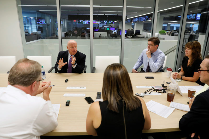 © Reuters. Brady sits for an interview with Reuters journalists in Washington