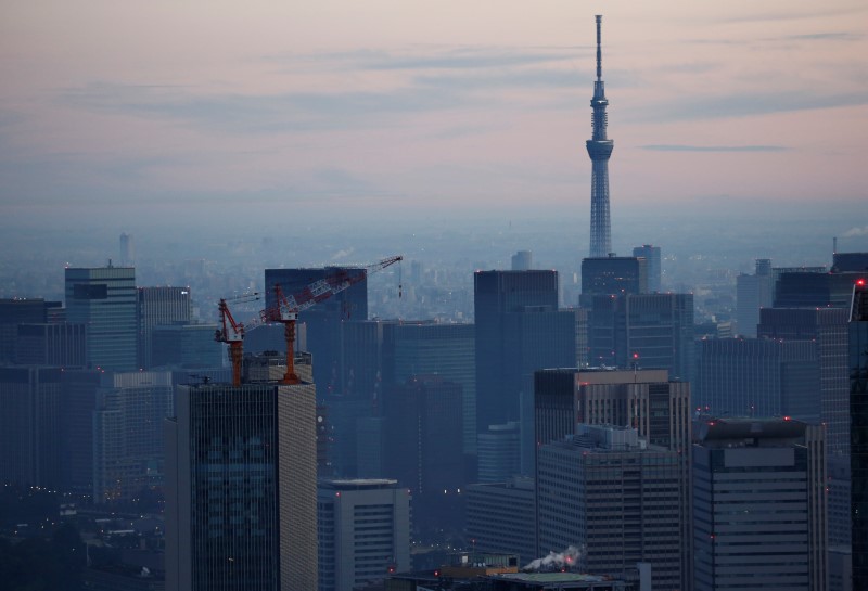 © Reuters. Tokyo's downtown is seen before the first sunrise on New Year's Day  from Roppongi Hills observation deck in Tokyo