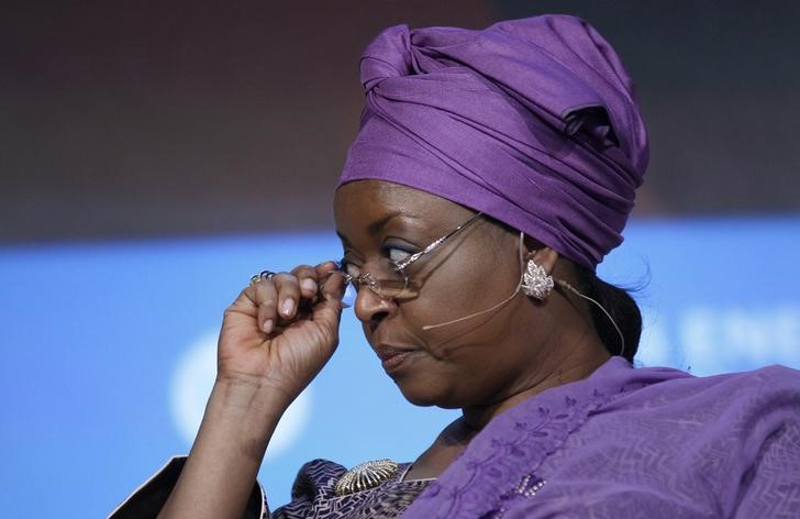 © Reuters. Nigeria's Petroleum Minister and OPEC's alternate president Diezani Alison-Madueke adjusts her glasses at the annual IHS CERAWeek conference in Houston