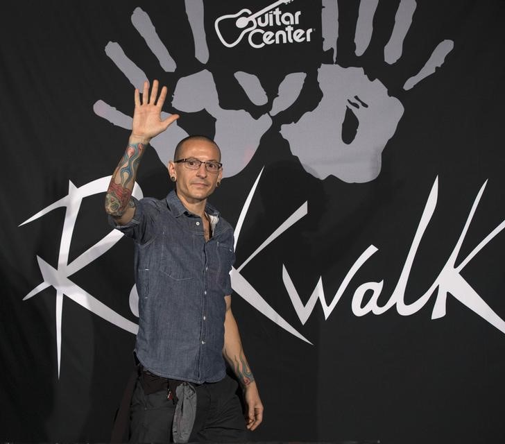 © Reuters. Chester Bennington, vocalista do Linkin Park, em cerimônia em Los Angeles