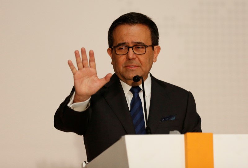 © Reuters. Guajardo gestures during an event in Mexico City