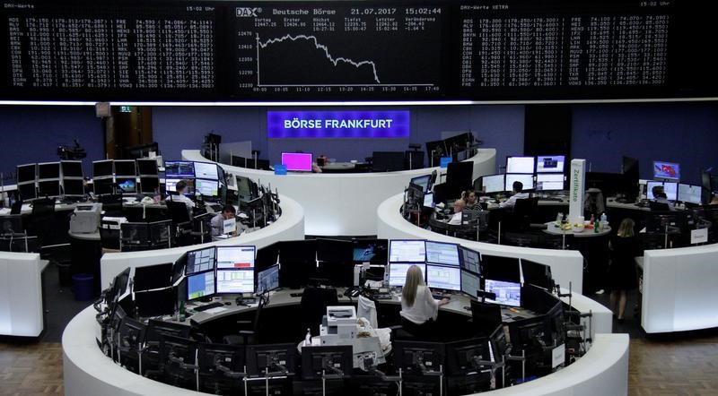 © Reuters. LES BOURSES EN HAUSSE, SOUTENUES PAR L'IFO ET LES BANQUES