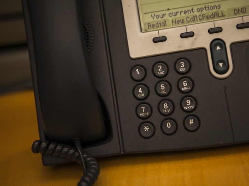 © Reuters. A desk phone in the offices of Thomson Reuters in New York