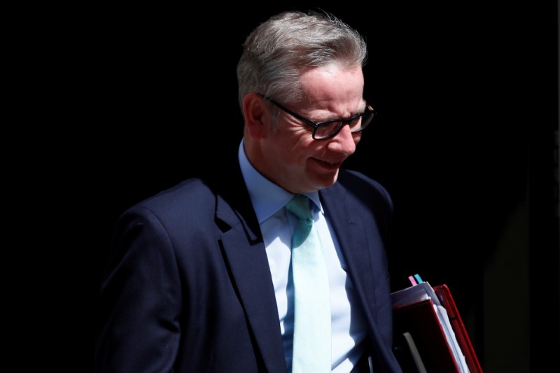 © Reuters. Michael Gove, Secretary of State for the Environment, leaves 10 Downing Street after a cabinet meeting, in central London,
