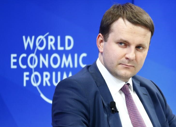 © Reuters. Министр экономического развития РФ Максим Орешкин на ежегодной встрече Всемирного экономического форума (WEF) в Давосе